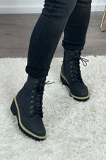Corkys Ghosted Combat Boots : Black