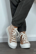 Corkys Hunky Dory Velvet High Top : Tan