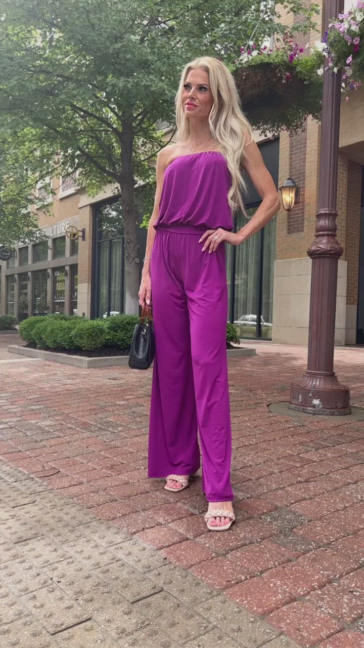 Veronica M Azalea Tube Jumpsuit : Plum