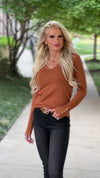 Perfect Lifestyle V-Neck Sweater : Toffee