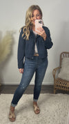 Liverpool Bella Cropped Utility Jacket : Navy