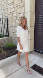 Celebrate Love Shirred Detail Dress : Off White
