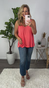 It's Go Time Double V-Neck Swing Cami : Coral