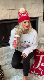 Just a Girl Who Loves Christmas Sweatshirt : White