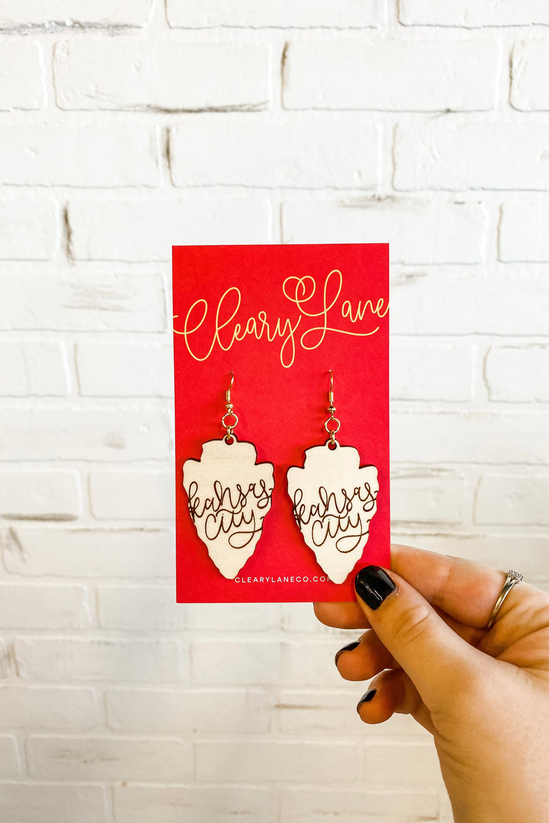 Kansas City Wooden Dangle Earrings