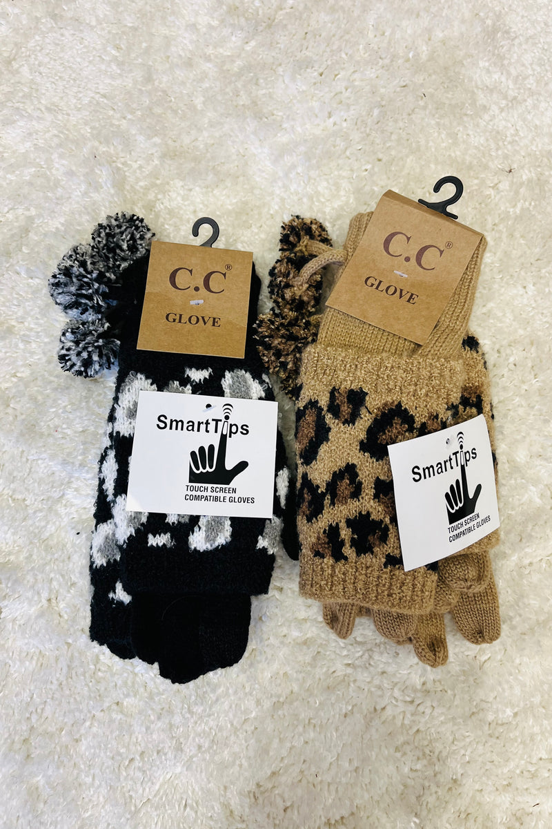 C.C. Lined Touchscreen Cable Knit Gloves : Pick Color