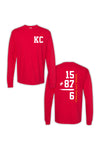 Flint & Field KC Football Math Long Sleeve Tee : Red