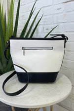 Sabine Colorblock Crossbody Handbag: White/Black