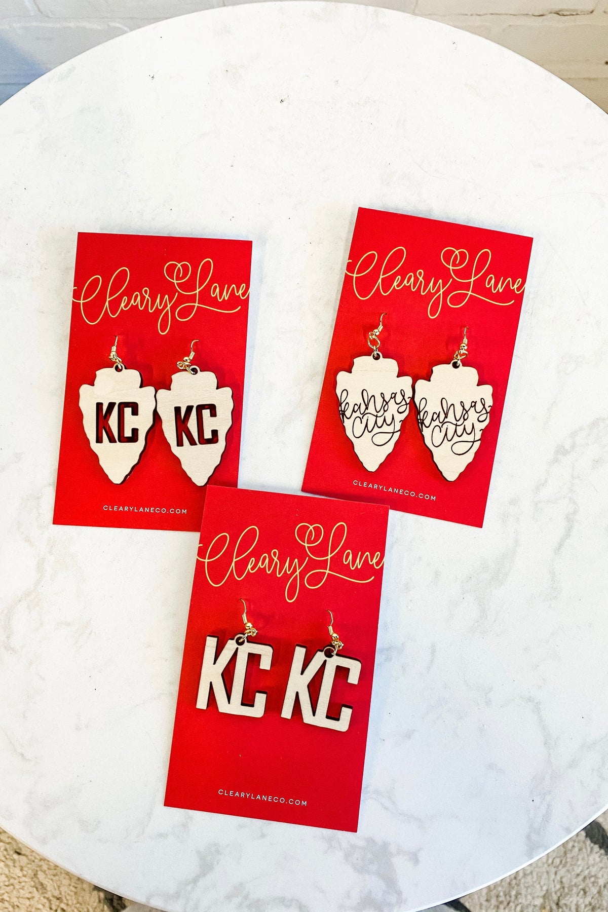 Kansas City Wooden Dangle Earrings