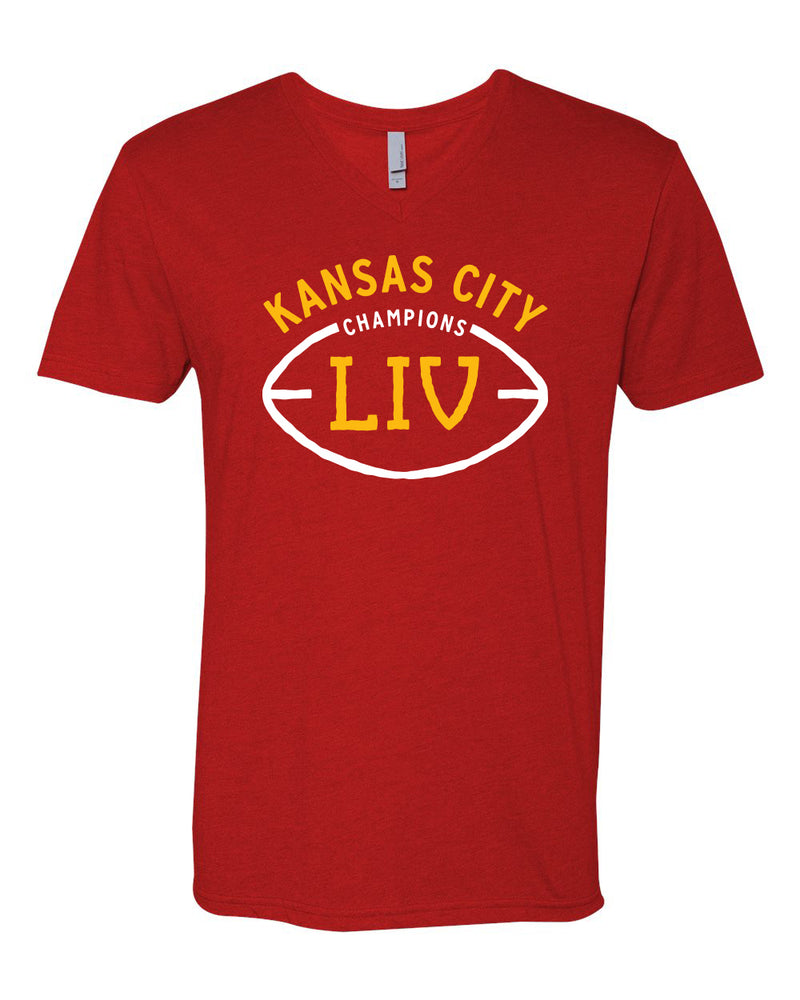 KC Champions LIV V-Neck T-Shirt : Red